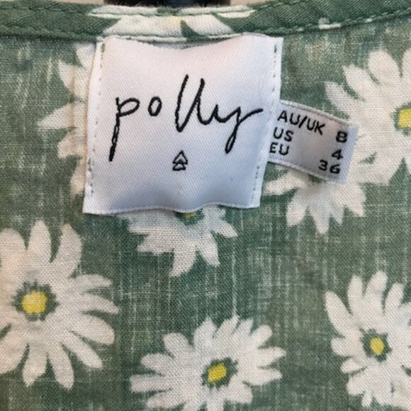 Women's Princess Polly Green Daisy Dress Size 4 - Picture 2 of 4